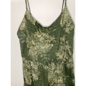 Old Navy Small Olive Tropical Leaf  Spahgetti Dress